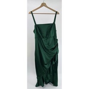 Emerald Sundae Ruffled Formal Midi Formal Dress Hunter Green Plus Size 22W